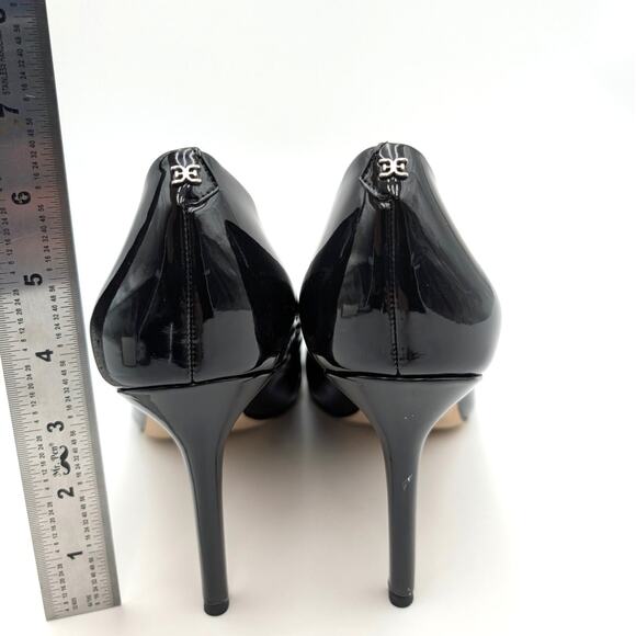 Sam Edelman Hazel Pointed Toe Patent Leather Heel Pumps Black Size US9M EU40 - Picture 4 of 9